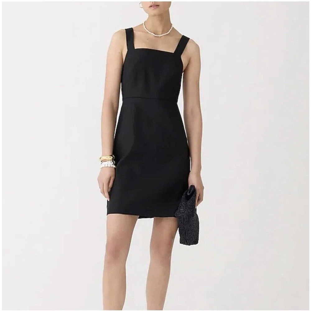 J.Crew Women’s size 12 Squareneck A-line Dress in Stretch Linen Blend